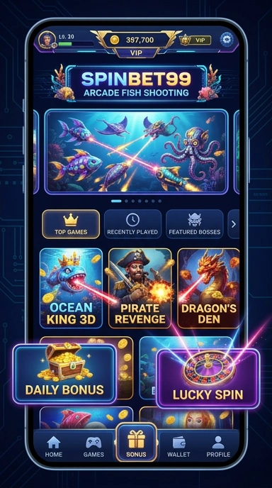 Tampilan aplikasi spinbet99 yang modern dan intuitif.